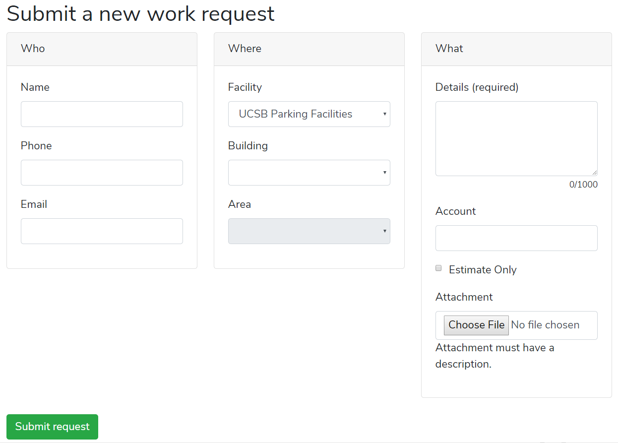 submit a new work request